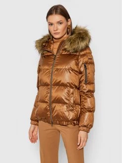 Geox Γυναίκες Χειμωνιάτικα Μπουφάν Μπουφάν πουπουλένιο Backsie W1428S T2843 F6211 Καφέ Regular Fit Καφέ