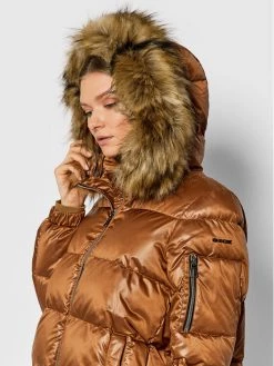 Geox Γυναίκες Χειμωνιάτικα Μπουφάν Μπουφάν πουπουλένιο Backsie W1428S T2843 F6211 Καφέ Regular Fit Καφέ -Συμφωνίες Geox Κατάστημα unnamed file 177