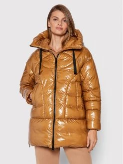 Geox Γυναίκες Χειμωνιάτικα Μπουφάν Μπουφάν πουπουλένιο Emalise W1429D T2886 F5221 Καφέ Regular Fit Καφέ