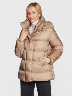 Geox Γυναίκες Χειμωνιάτικα Μπουφάν Μπουφάν πουπουλένιο Thaina W2626F T2562 F5239 Καφέ Regular Fit Καφέ