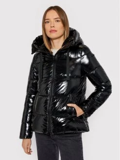 Geox Γυναίκες Χειμωνιάτικα Μπουφάν Μπουφάν πουπουλένιο Emalise W1428PT2886 F9000 Μαύρο Regular Fit Μαύρο