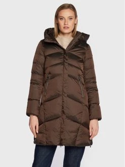 Geox Γυναίκες Χειμωνιάτικα Μπουφάν Μπουφάν πουπουλένιο Adrya W2626G T2566 F6195 Καφέ Regular Fit Καφέ