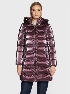 Geox Γυναίκες Χειμωνιάτικα Μπουφάν Μπουφάν πουπουλένιο Teoclea W2628T T2959 F8208 Μωβ Regular Fit Μωβ